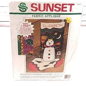 SNOWMAN Stocking Fabric Applique‎ craft kit